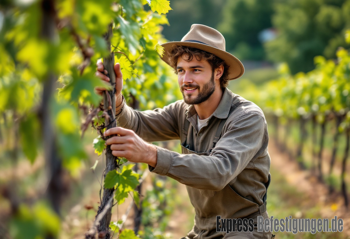 Klammern für Winzerzange Winzer bei der arbeit